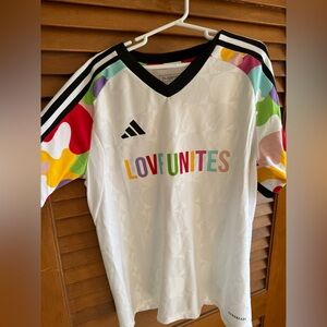 Adidas White and Black Jersey with Colorful Accents
